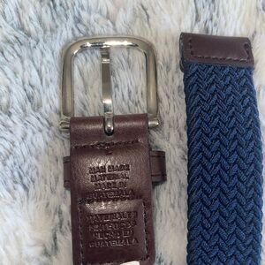 Boys Blue and Brown Woven Leather Belt L
